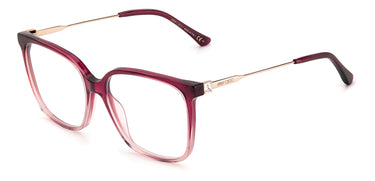 Designer Women Jimmy Choo Eyeglasses: JC341 - Burgandy- SpecSMART Eye Clinic (Diagonal View)
